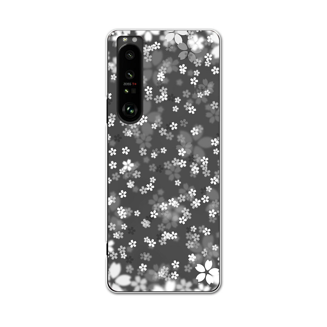 SO-51B Xperia 1 III エクスペリア ソニー SONY docomo ドコモスマホ カバー ケース スマホケース スマホカバー PC ハードケース 000992 桜 モノクロ