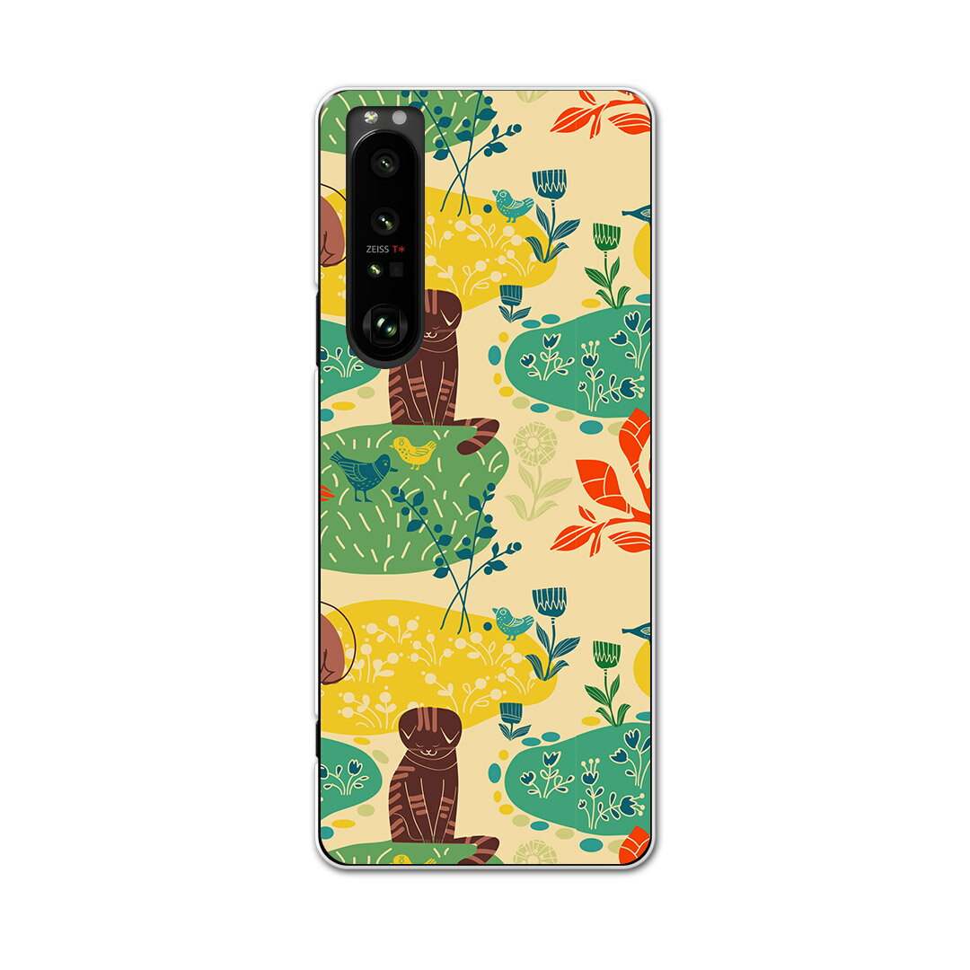SO-51B Xperia 1 III エクスペリア ソニー SONY docomo ドコモスマホ カバー ケース スマホケース スマホカバー PC ハードケース 004419 猫　キャラクター　鳥