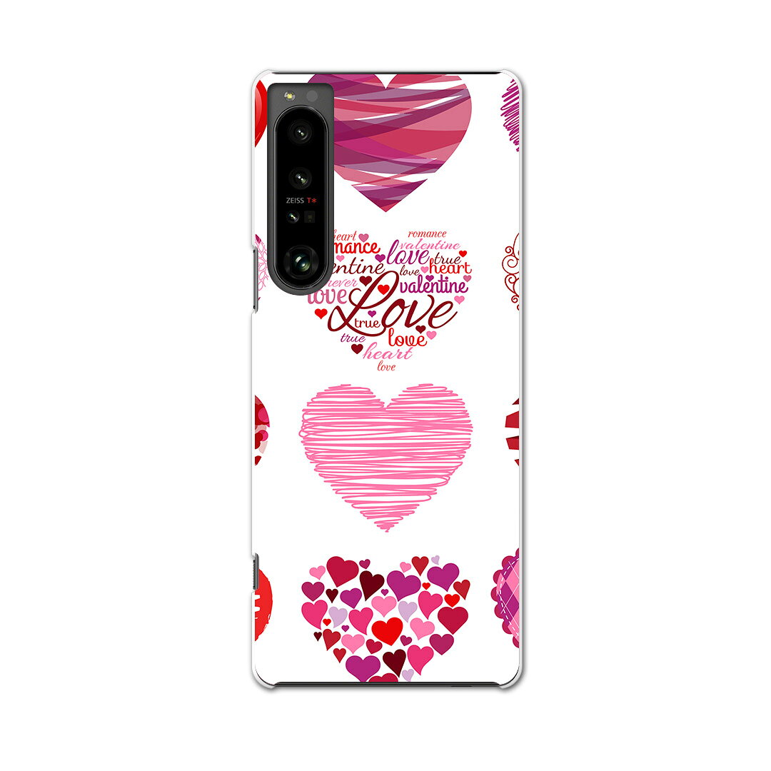 Xperia 1 IV 専用ハードケース SO-51C / SOG06 / A201SO 共通対応 so51c igcase スマホカバー カバー ケース pc ハードケース 005748 ハート　模様　ピンク