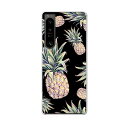 Xperia 1 IV 専用ハードケース SO-51C / SOG06 / A201SO 共通対応 so51c igcase スマホカバー カバー ケース pc ハードケース 012166 パイナップル 黒 夏(2)