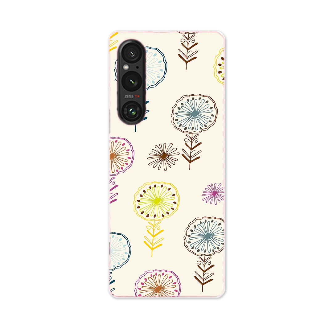 Mobile Phone - Xperia 1 V SO-51D SOG10 XQ-DQ44 専用 ケース 共通対応 so51d igcase スマホカバー カバー ケース pc ハードケース 004311 花　イラスト　カラフル