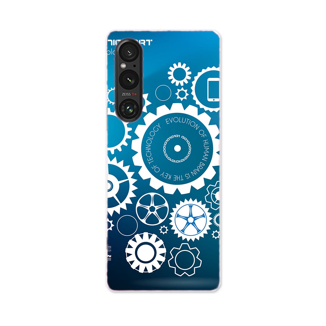 Rakuten - Xperia 1 V SO-51D SOG10 XQ-DQ44 専用 ケース 共通対応 so51d igcase スマホカバー カバー ケース pc ハードケース 004916 インテリ　ネジ　青