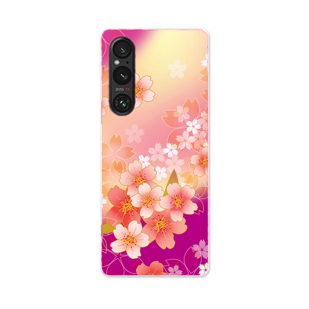 Mobile Phone - Xperia 1 V SO-51D SOG10 XQ-DQ44 専用 ケース 共通対応 so51d igcase スマホカバー カバー ケース pc ハードケース 006383 和風　和柄　花