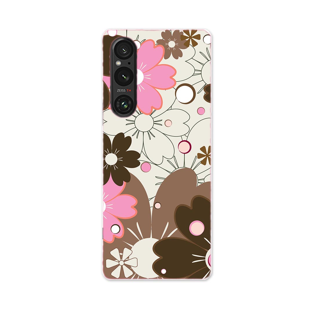 Xperia 1 V SO-51D SOG10 XQ-DQ44 専用 ケース 共通対応 so51d igcase スマホカバー カバー ケース pc ハードケース 007555 花　　模様　ピンク