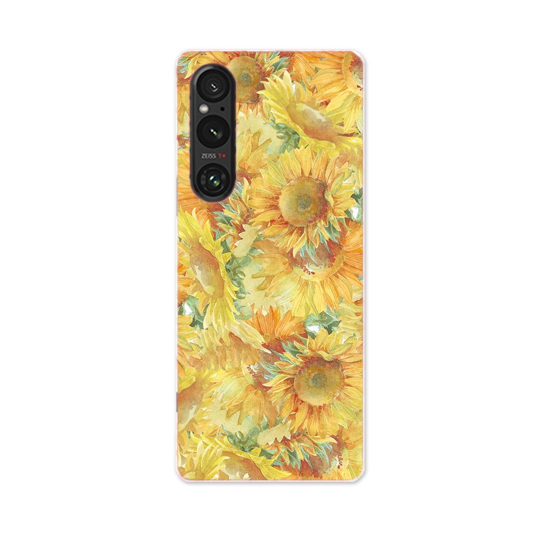 樂天商城 - Xperia 1 V SO-51D SOG10 XQ-DQ44 専用 ケース 共通対応 so51d igcase スマホカバー カバー ケース pc ハードケース 011405 ひまわり　花　黄色