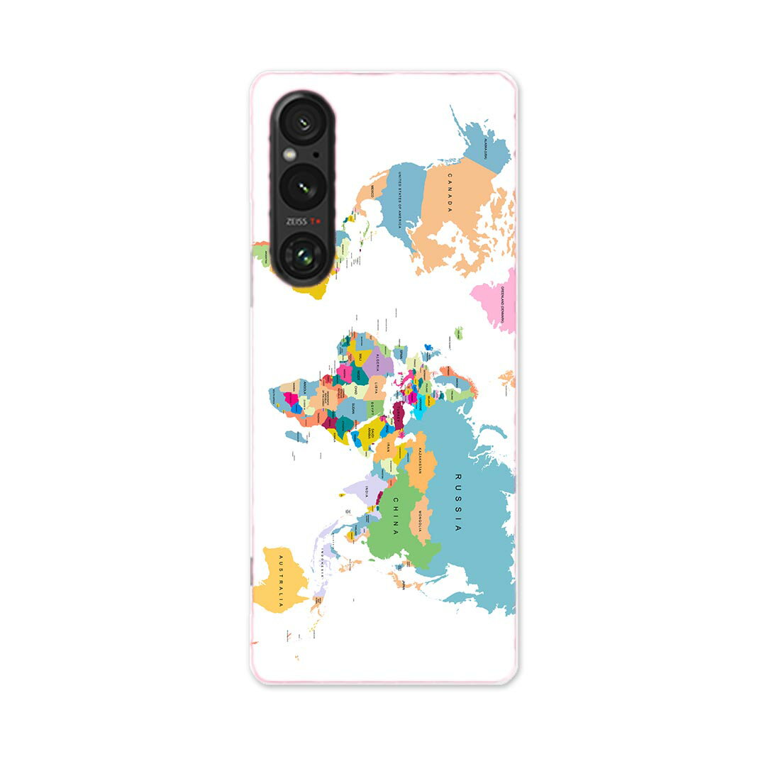 Rakuten - Xperia 1 V SO-51D SOG10 XQ-DQ44 専用 ケース 共通対応 so51d igcase スマホカバー カバー ケース pc ハードケース 015948 世界地図　wordmap