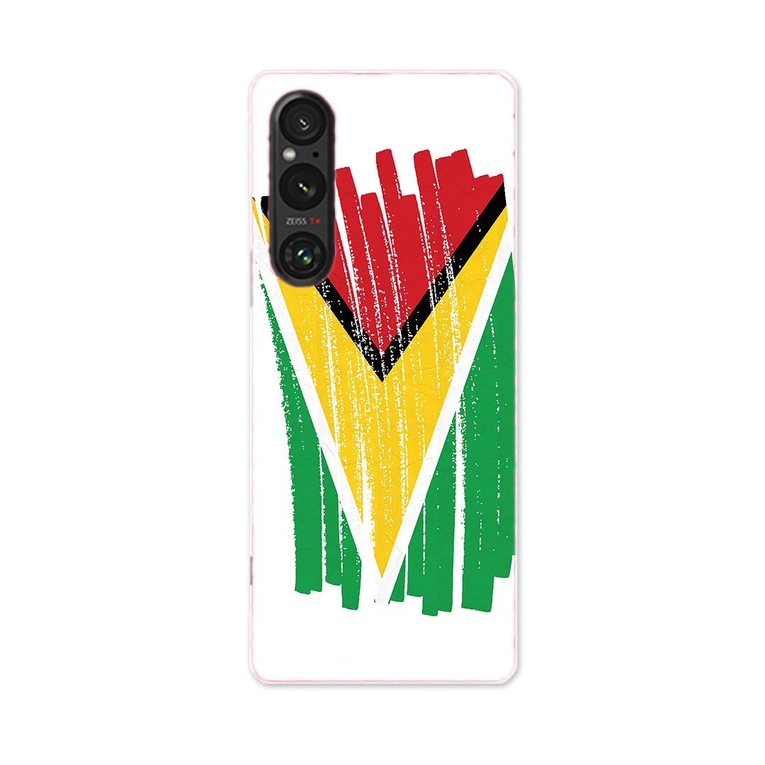 Xperia 1 V SO-51D SOG10 XQ-DQ44 専用 ケース 共通対応 so51d igcase スマホカバー カバー ケース pc ハードケース 018464 国旗 guyana ガイアナ