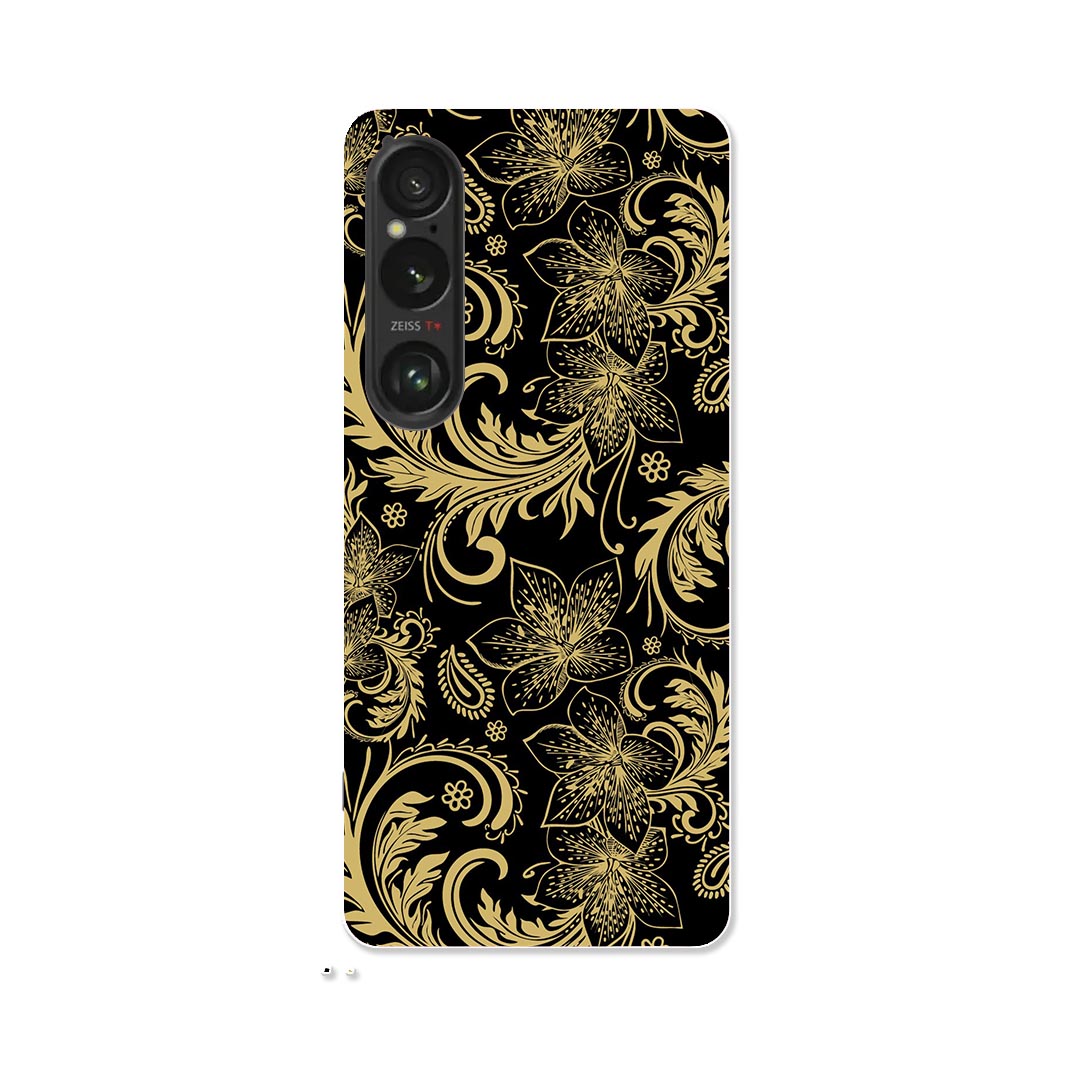 Xperia 1 VI 用 ハードケース SO-51E / SOG13 / A401SO 共通対応 ハード ケース so51e 対応 ケース カバー 000384 ペイズリー　ダマスク　花