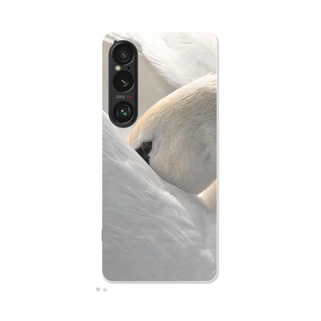 Xperia 1 VI 用 ハードケース SO-51E / SOG13 / A401SO 共通対応 ハード ケース so51e 対応 ケース カバー 023866 白鳥　動物