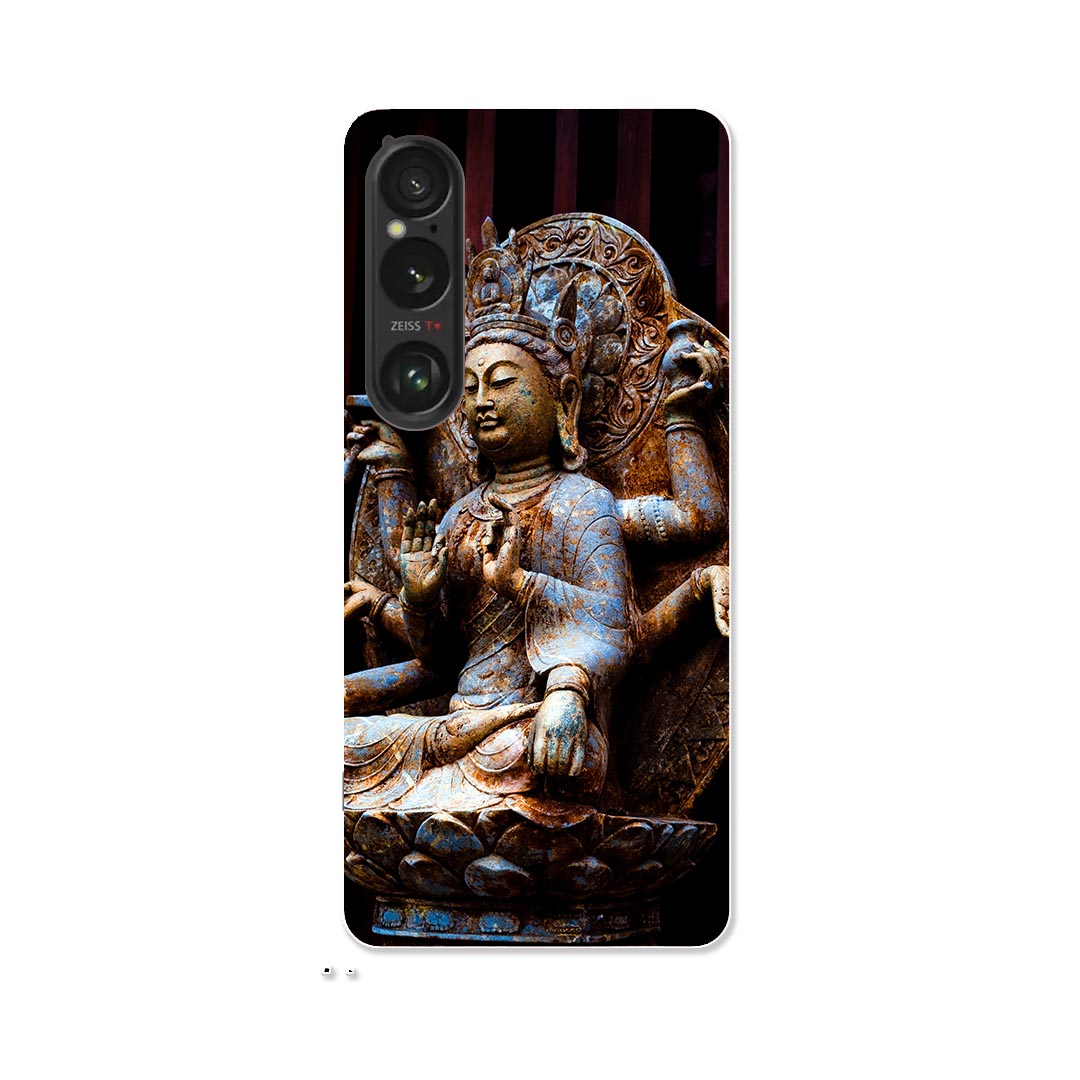 Xperia 1 VI 用 ハードケース SO-51E / SOG13 / A401SO 共通対応 ハード ケース so51e 対応 ケース カバー 005093 仏像　写真　黒