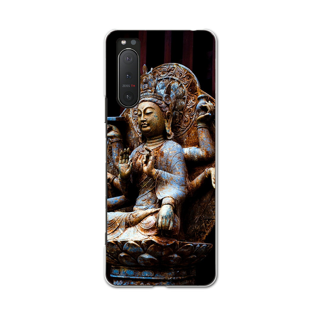 Xperia 5 II SO-52A 専用ハードケース igcase ドコモ docomo スマホカバー カバー ケース pc ハードケース 005093 写真・風景 仏像　写真　黒
