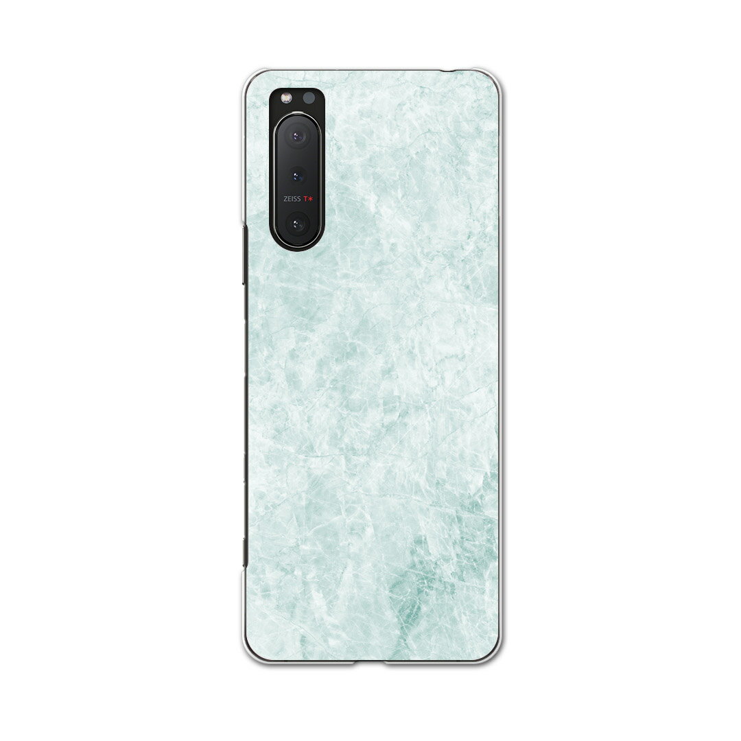 Xperia 5 II SO-52A 専用ハードケース igcase ドコモ docomo スマホカバー カバー ケース pc ハードケース 013270 水色 大理石 模様