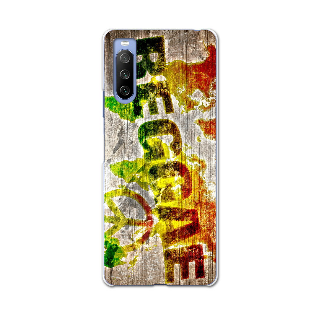 SO-52B Xperia 10 III 用 ハードケース 000144 レゲエ　ラスタカラー　ピース
