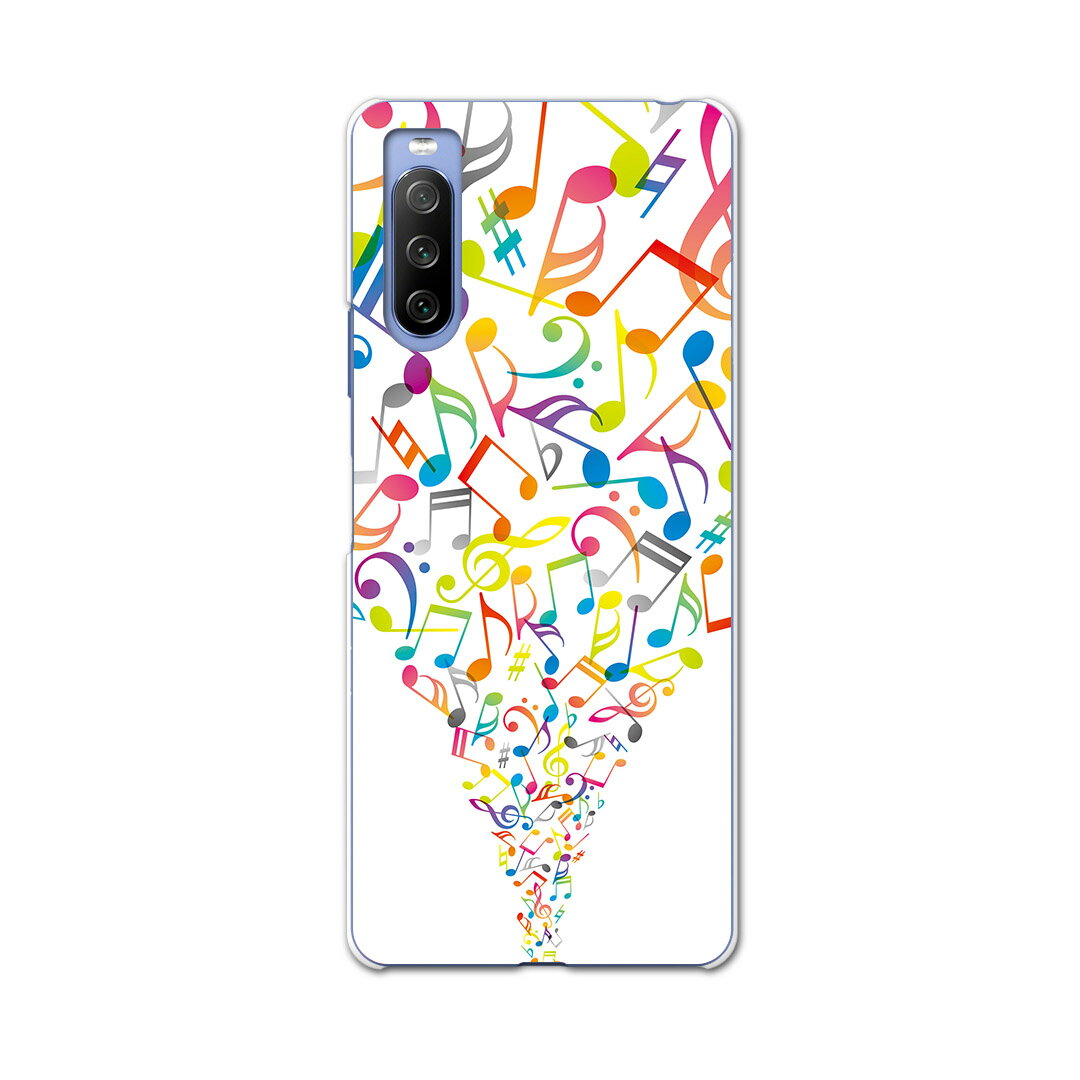 SO-52B Xperia 10 III 用 ハードケース 000932 音符　カラフル