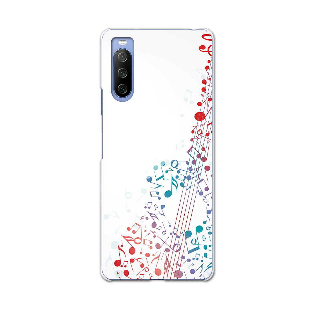 SOG04 SONY Xperia 10 III エクスペリア ソニー SONY au エーユー スマホ カバー ケース スマホケース スマホカバー PC ハードケース 004581 音楽　音符　シンプル