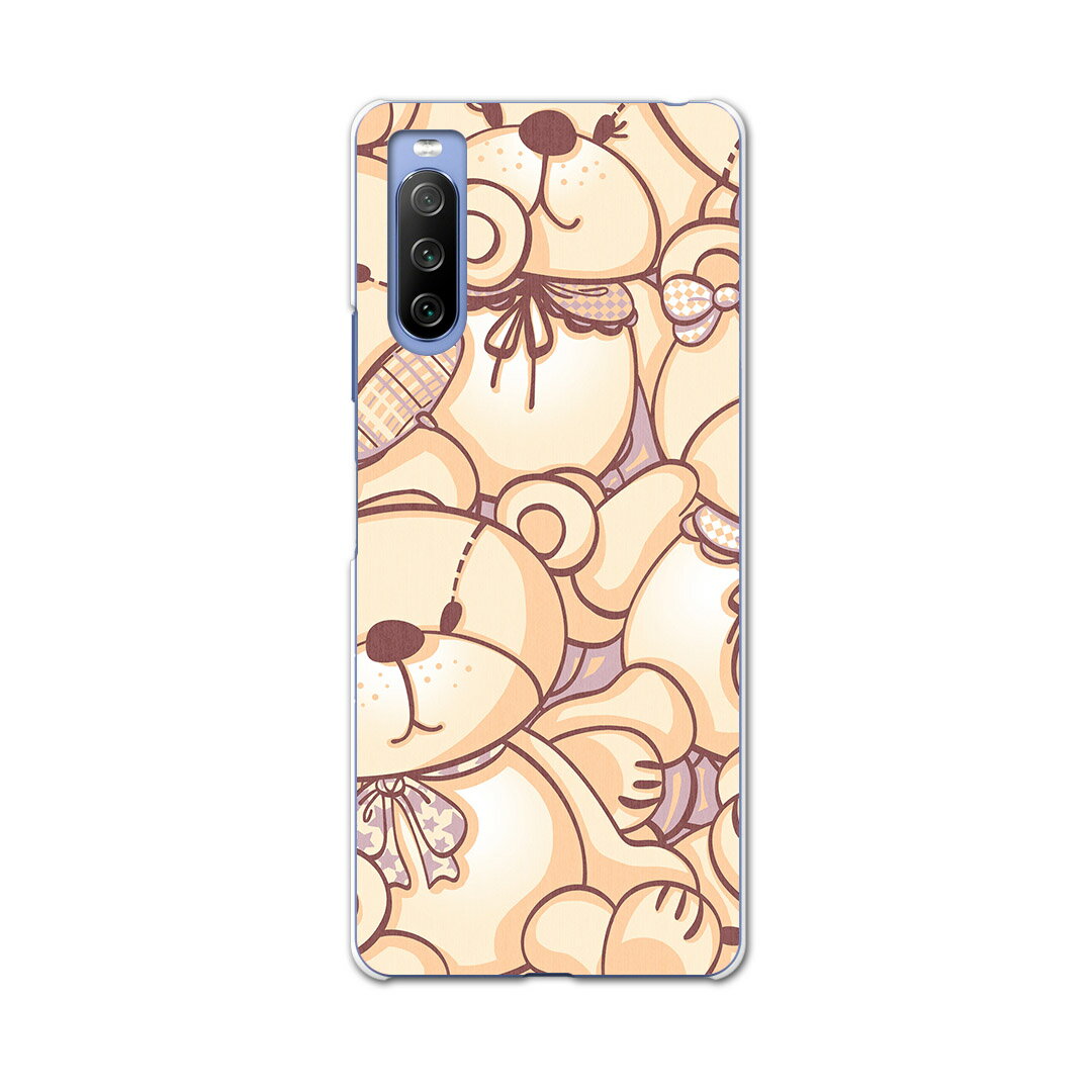 SO-52B Xperia 10 III 用 ハードケース 005714 熊‘模様 ぬいぐるみ