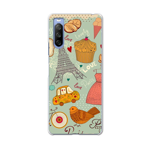 SO-52B Xperia 10 III 用 ハードケース 005959 イラスト 食べ物 車 SO-52B Xperia 10 III 用 ハードケース 005959 イラスト 食べ物 車