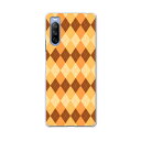 SO-52B Xperia 10 III 用 ハードケース 008116 チェック オレンジ アーガイル