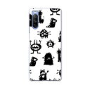 SO-52B Xperia 10 III 用 ハードケース 008371 白黒 モンスター 模様