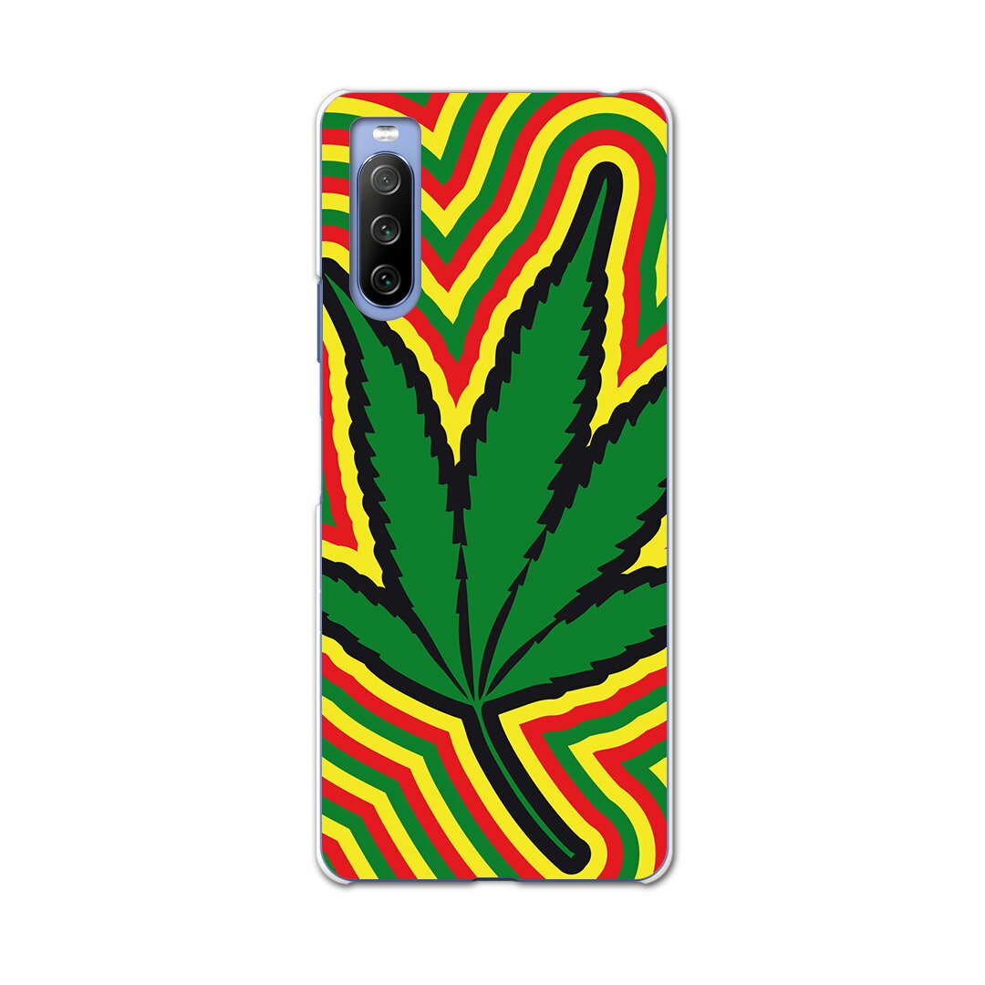 SOG04 SONY Xperia 10 III エクスペリア ソニー SONY au エーユー スマホ カバー ケース スマホケース スマホカバー PC ハードケース 011825 レゲエ　植物　音楽