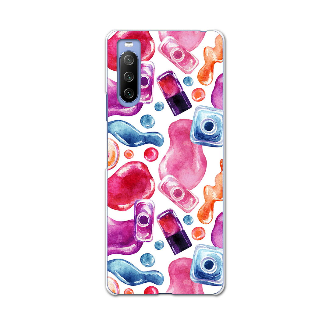 SOG04 SONY Xperia 10 III エクスペリア ソニー SONY au エーユー スマホ カバー ケース スマホケース スマホカバー PC ハードケース 012570 マニキュア おしゃれ ピンク