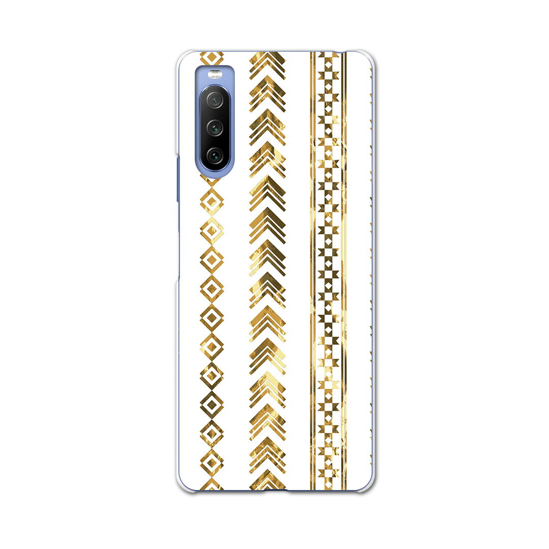 SOG04 SONY Xperia 10 III エクスペリア ソニー SONY au エーユー スマホ カバー ケース スマホケース スマホカバー PC ハードケース 012755 エスニック　柄　記号