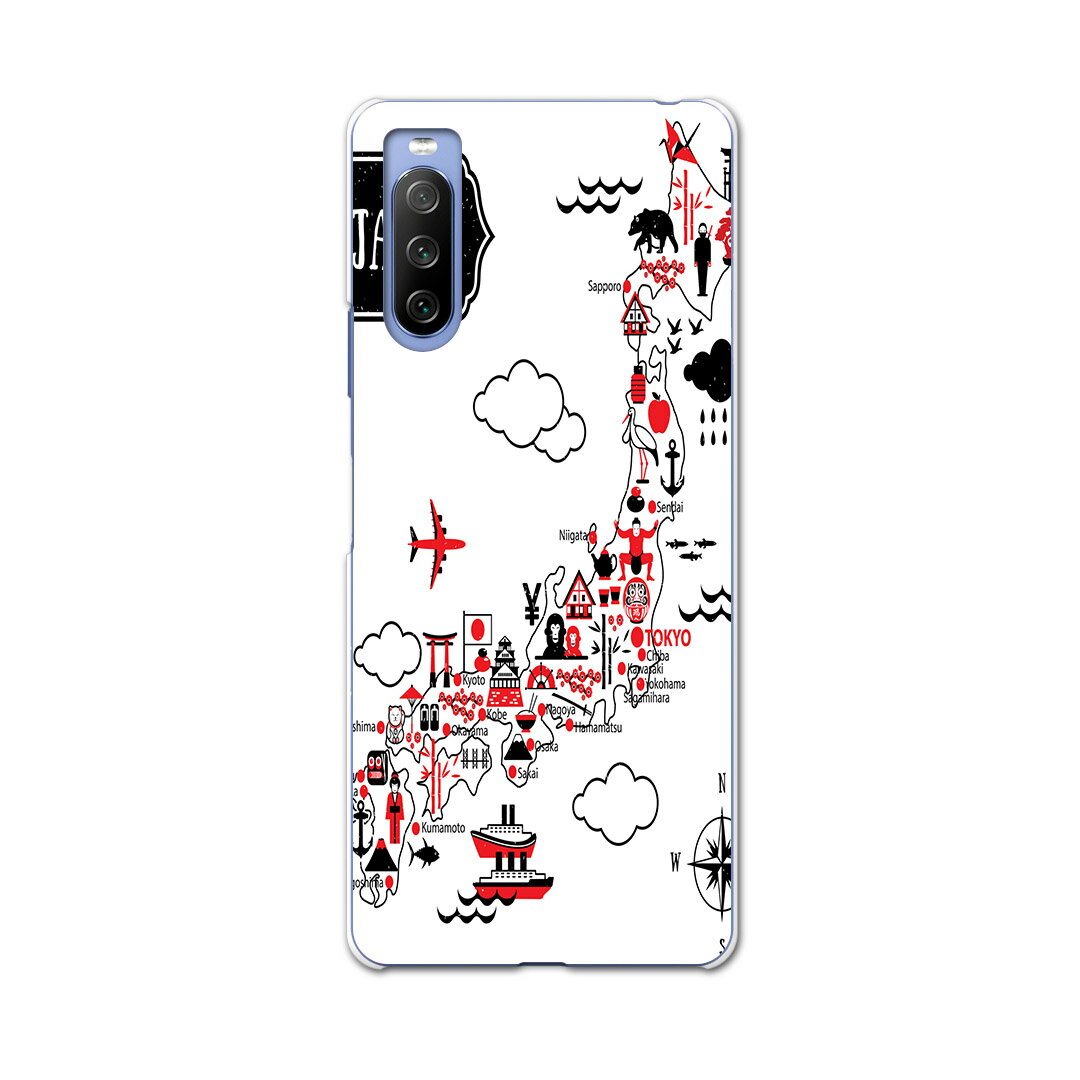 SO-52B Xperia 10 III 用 ハードケース 014136 日本　地図