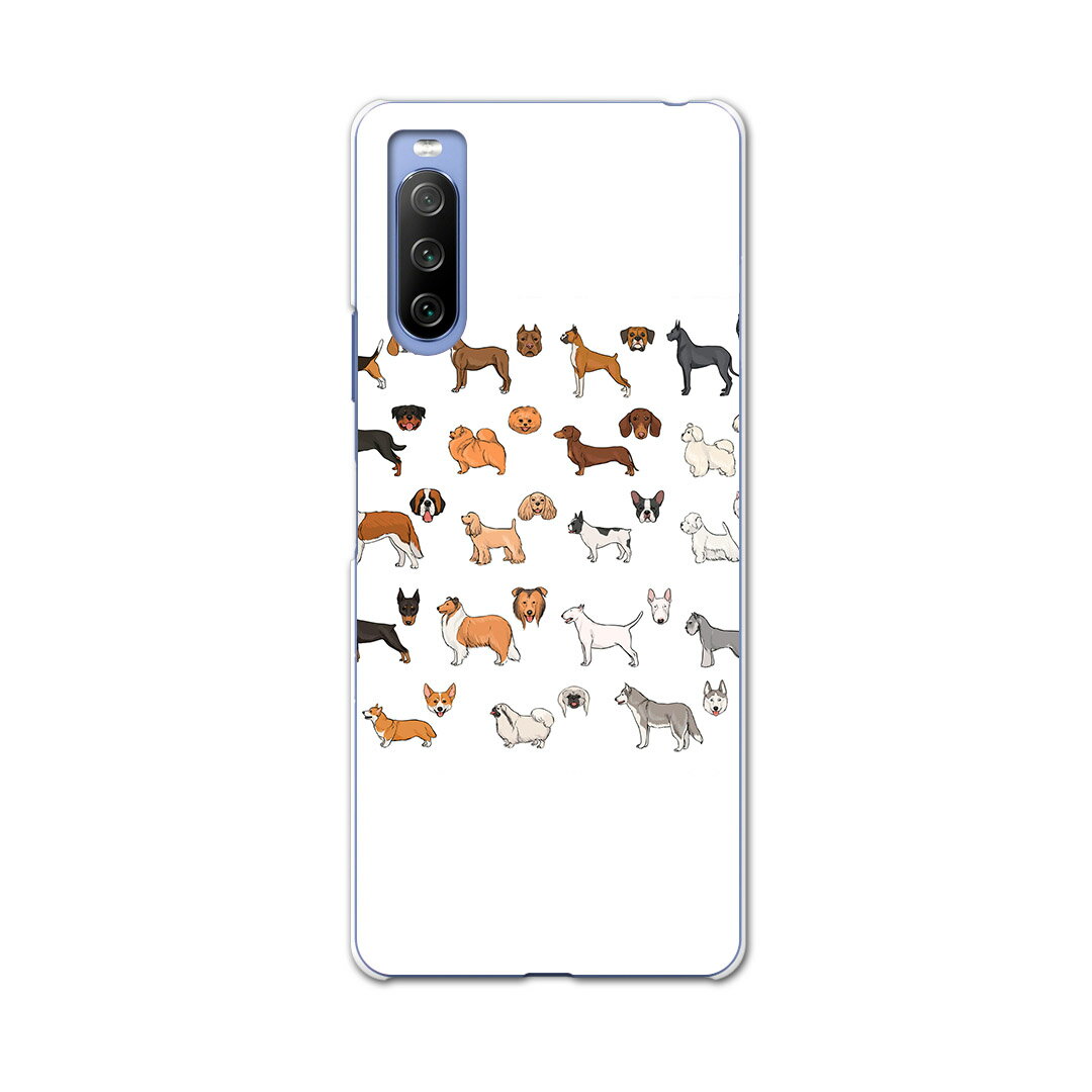 SO-52B Xperia 10 III 用 ハードケース 016113 犬 動物 イラスト