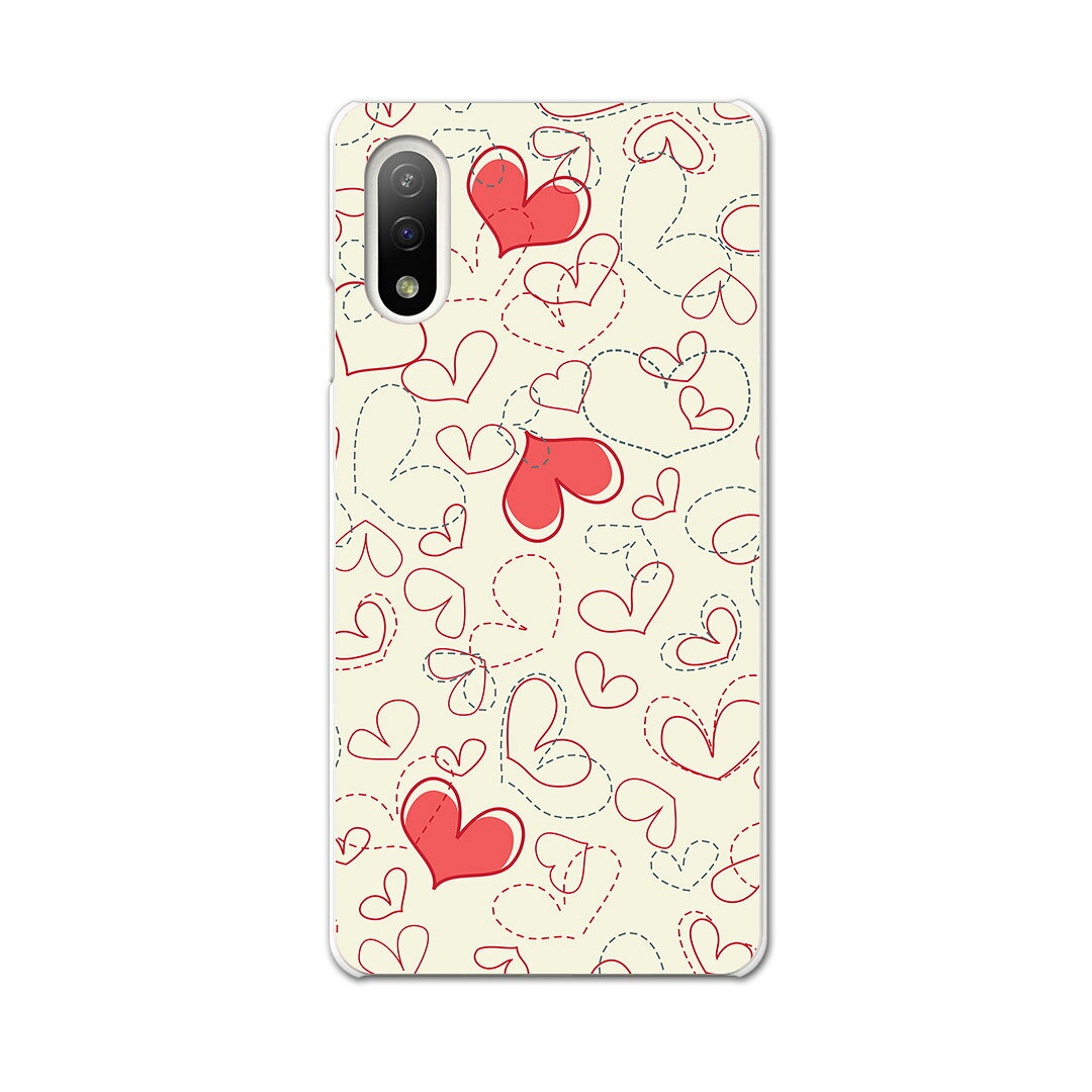 Xperia 10 IV 専用ハードケース SO-52C / SOG07 / A207SO 共通対応 so52c igcase スマホカバー カバー ケース pc ハードケース 005018 ハート　赤　白　柄