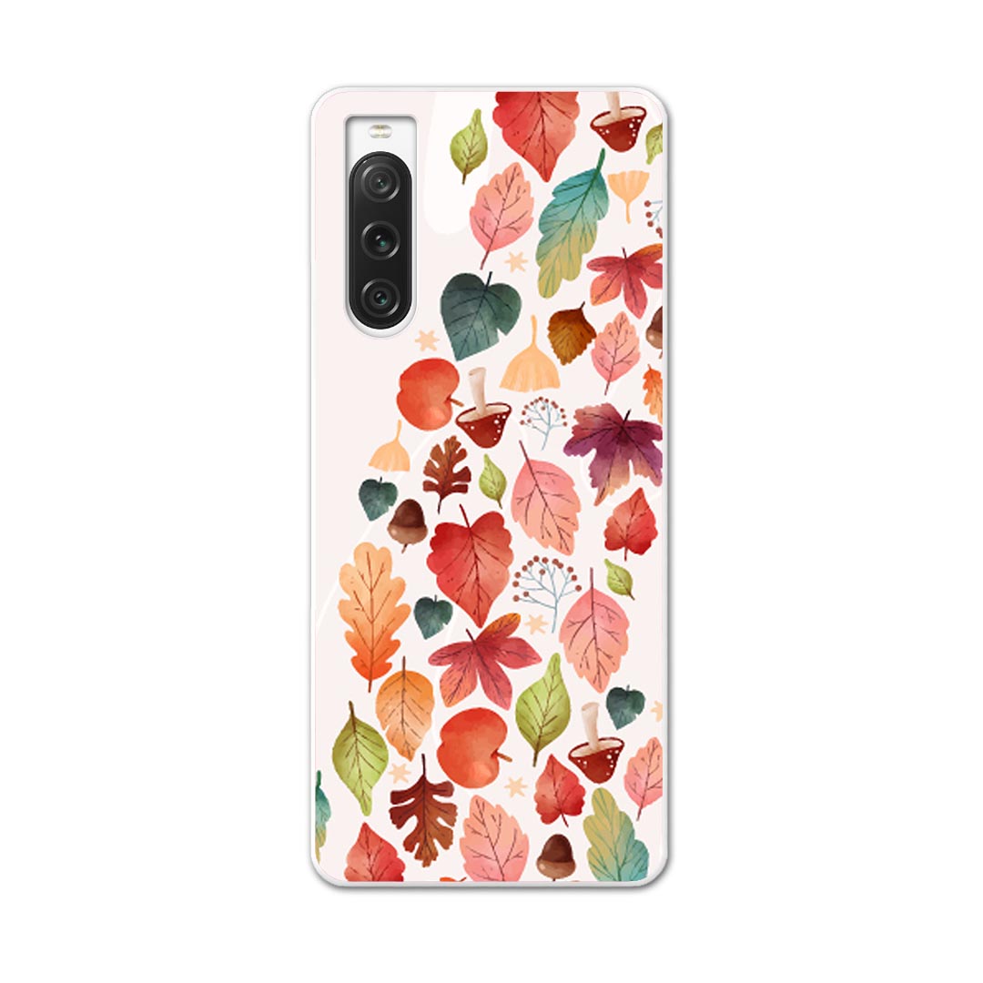 Xperia 10 V 用ハード ケース SO-52D / SOG11 / A302SO / XQ-DC44 各種対応 ケース カバー so52d ハードケース 033403 秋 葉っぱ