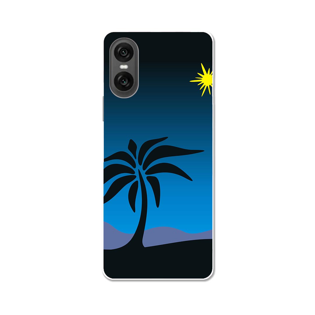 Rakuten - Xperia 10 VI 用 SO-52E / SOG14 / A402SO / 共通対応 ハード ケース so52e 対応 ケース カバー ハードケース 000008 ヤシの木　月　夜