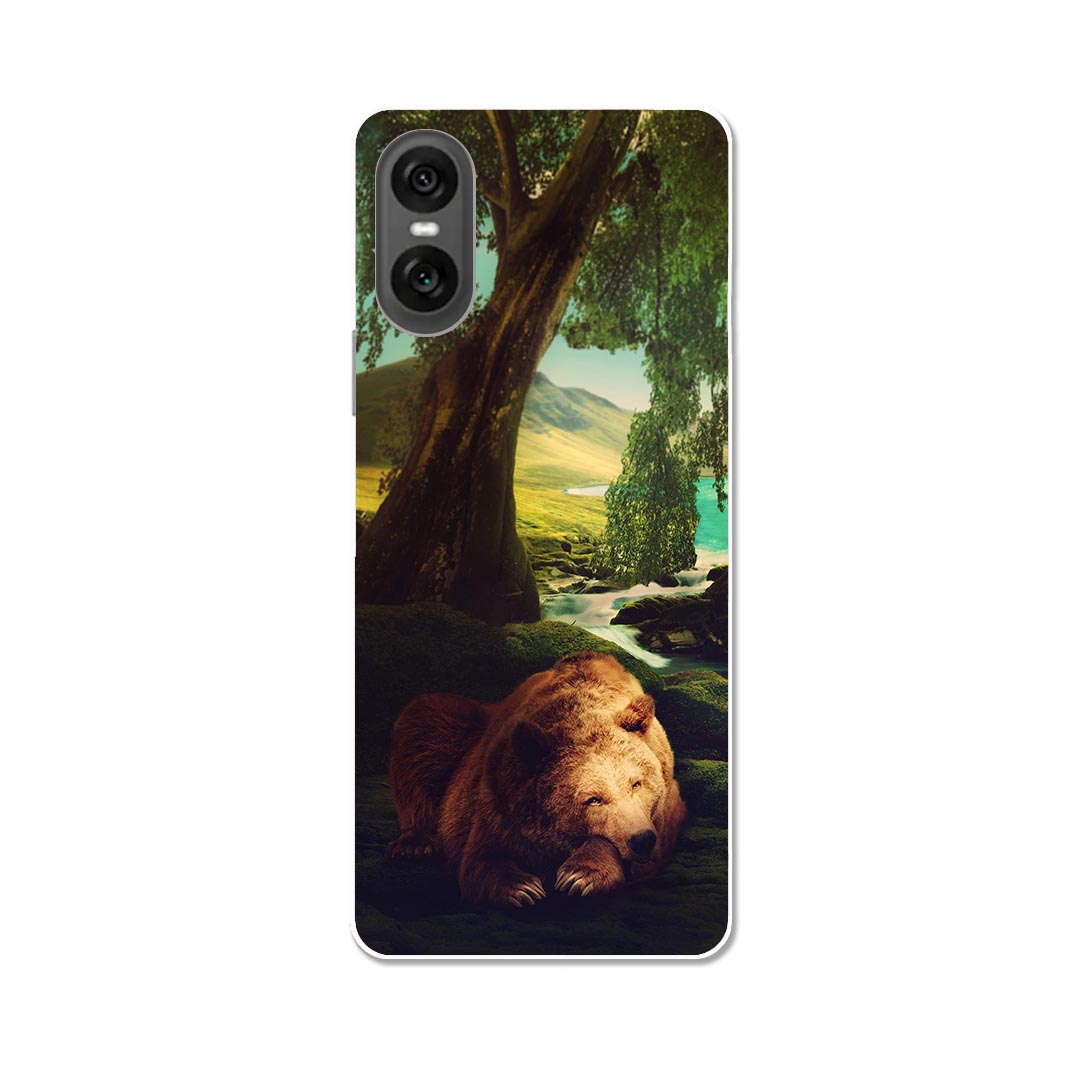 樂天商城 - Xperia 10 VI 用 SO-52E / SOG14 / A402SO / 共通対応 ハード ケース so52e 対応 ケース カバー ハードケース 022917 動物　くま　自然　イラスト