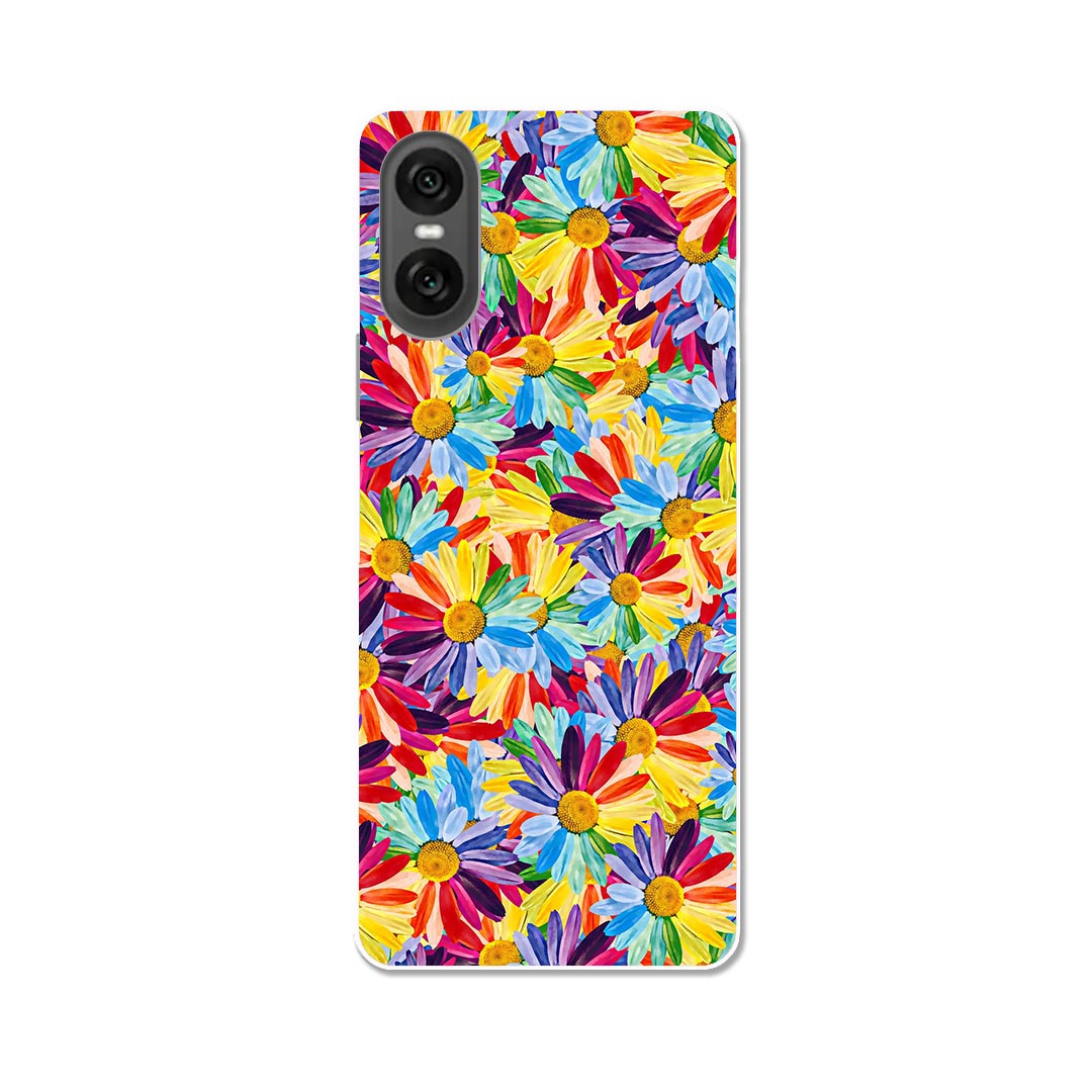樂天商城 - Xperia 10 VI 用 SO-52E / SOG14 / A402SO / 共通対応 ハード ケース so52e 対応 ケース カバー ハードケース 022930 花　カラフル　イラスト　レインボー