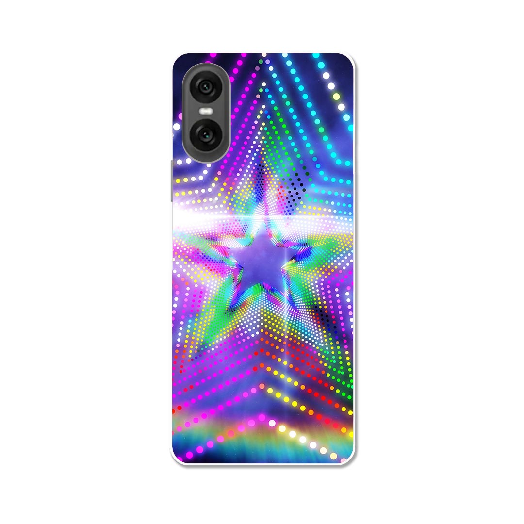 Xperia 10 VI 用 SO-52E / SOG14 / A402SO / 共通対応 ハード ケース so52e 対応 ケース カバー ハードケース 007397 カラフル　レインボー　星　スター