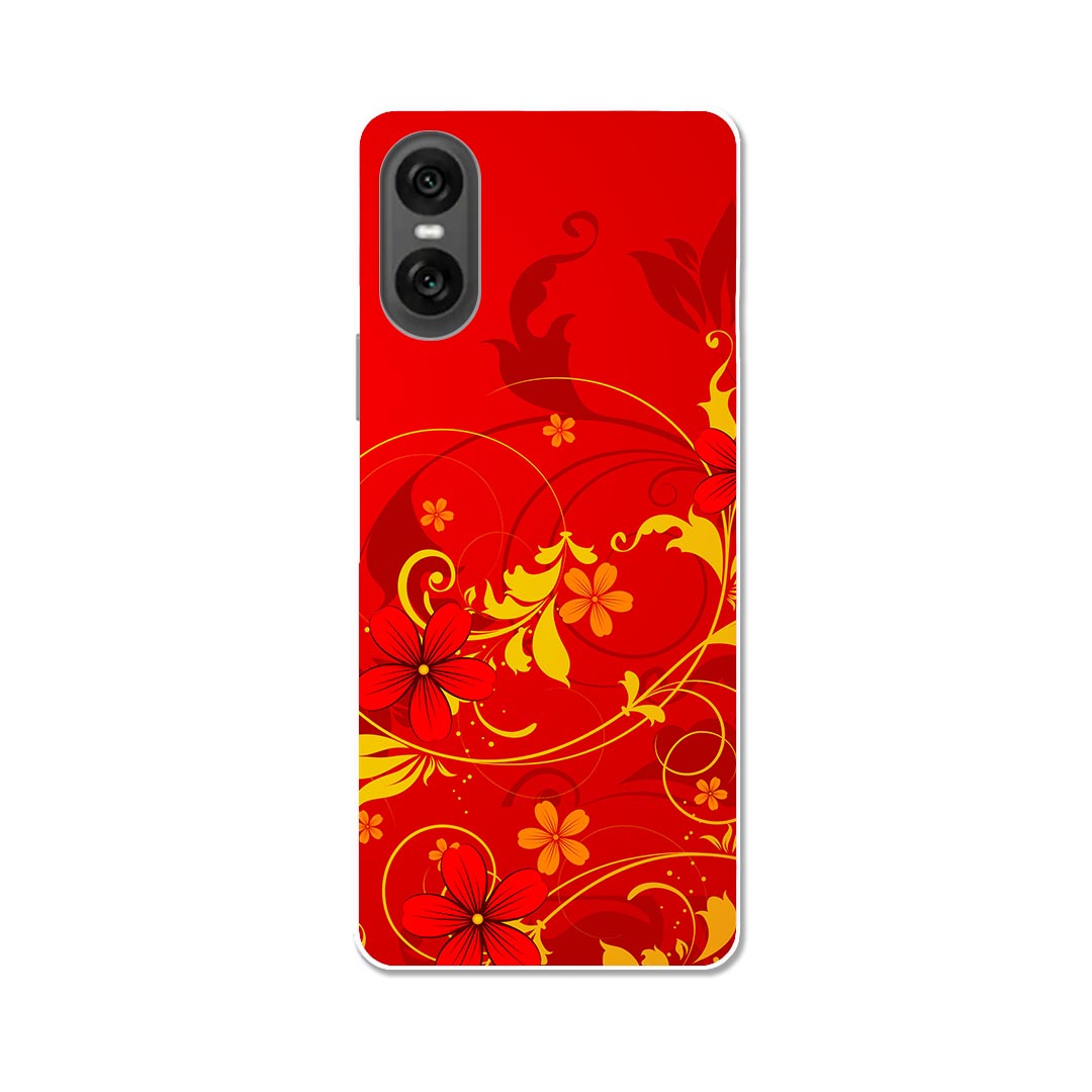 乐天商城 - Xperia 10 VI 用 SO-52E / SOG14 / A402SO / 共通対応 ハード ケース so52e 対応 ケース カバー ハードケース 007549 花　　赤　レッド