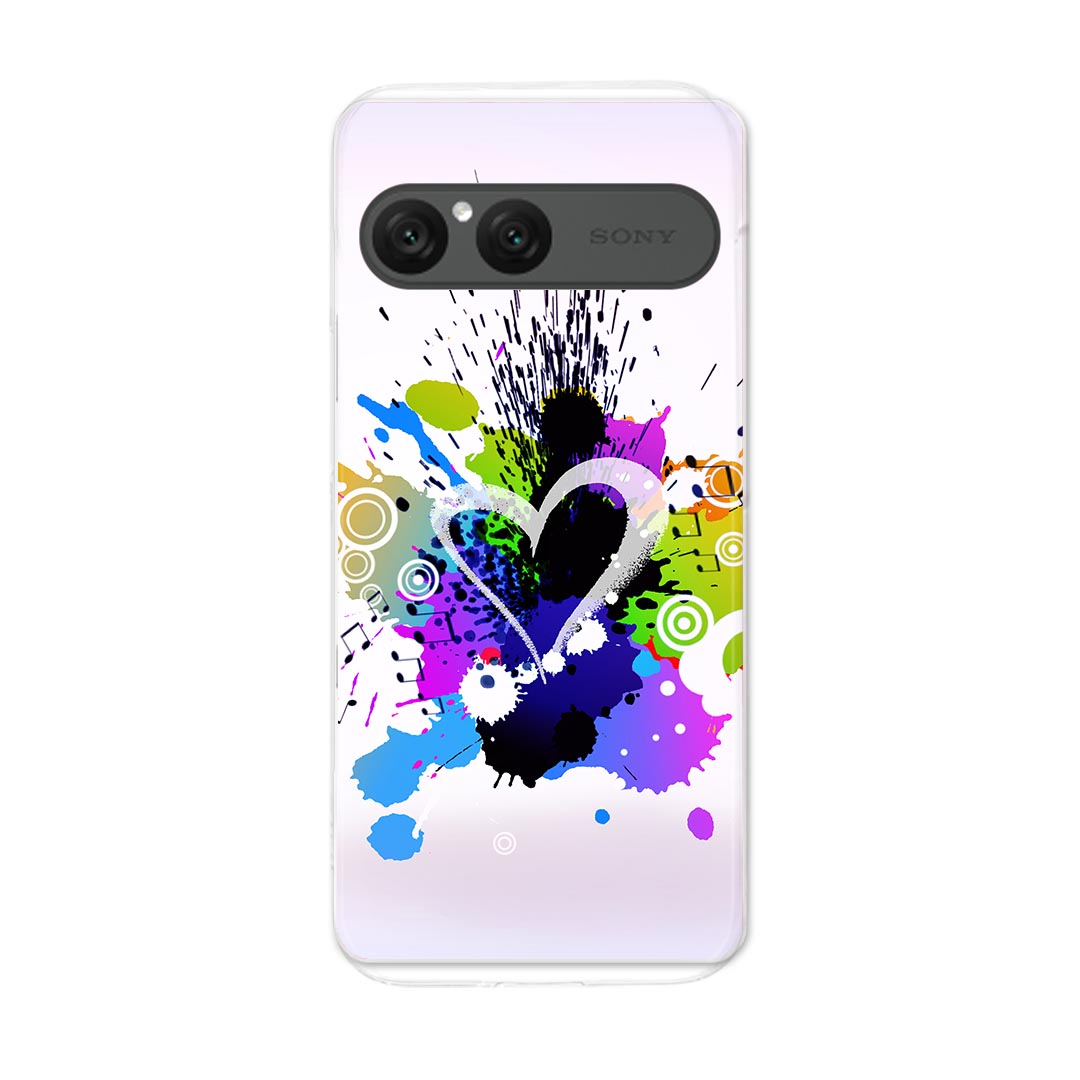樂天商城 - Xperia 10 VII 用 スマホカバー SO-52F / SOG16 / XQ-FE44 共通対応 so52f ケース カバー ハードケース 000913 ハート　音符