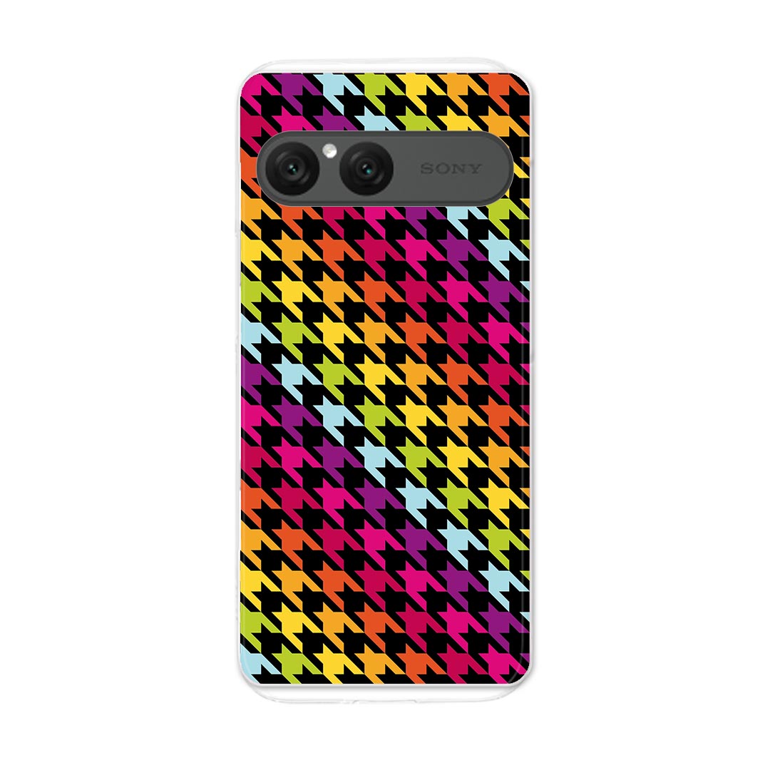 Rakuten - Xperia 10 VII 用 スマホカバー SO-52F / SOG16 / XQ-FE44 共通対応 so52f ケース カバー ハードケース 005057 千鳥柄　カラフル　レインボー