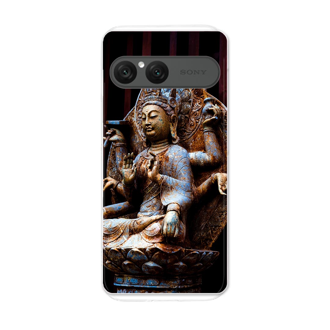 Xperia 10 VII 用 スマホカバー SO-52F / SOG16 / XQ-FE44 共通対応 so52f ケース カバー ハードケース 005093 仏像　写真　黒