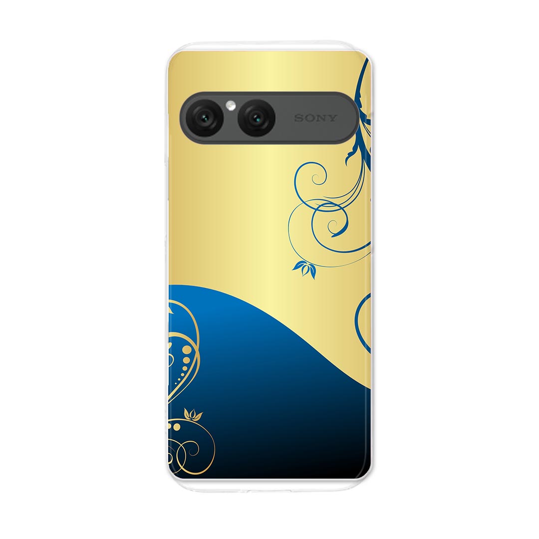 Rakuten - Xperia 10 VII 用 スマホカバー SO-52F / SOG16 / XQ-FE44 共通対応 so52f ケース カバー ハードケース 007538 植物　青　ブルー　イエロー