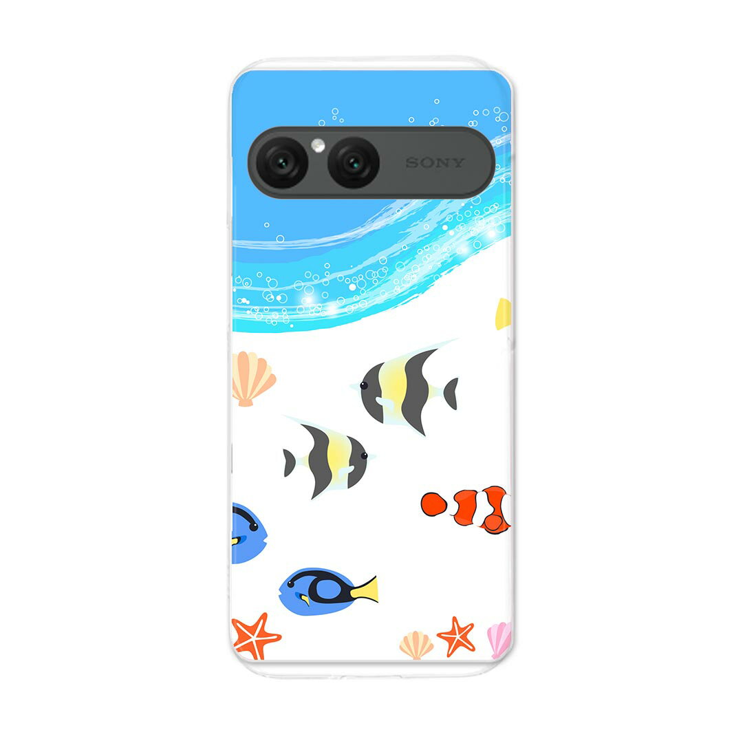 Xperia 10 VII 用 スマホカバー SO-52F / SOG16 / XQ-FE44 共通対応 so52f ケース カバー ハードケース 013753 海　夏　魚
