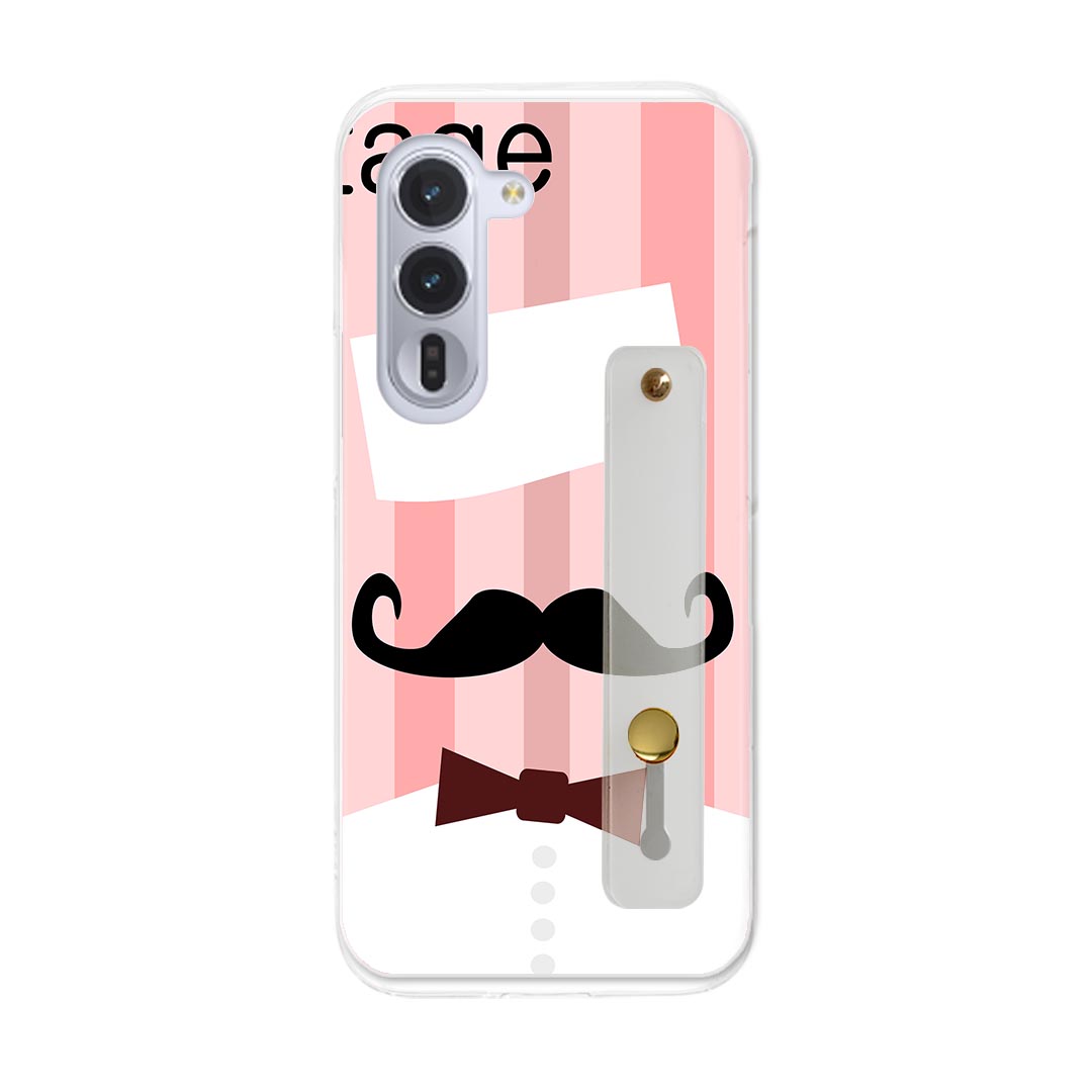 Mobile Phone Cases - 【送料無料】Xperia 10 VII 用 スマホカバー SO-52F / SOG16 / XQ-FE44 共通対応 ハードケース スマホ ベルト付 スマホバンド 落下防止 シリコン スタンド機能付 スリム 背面 片手持ち カバー 携帯リング フィンガーリング 角度調整 006346 ヒゲ　ひげ　ビンテージ