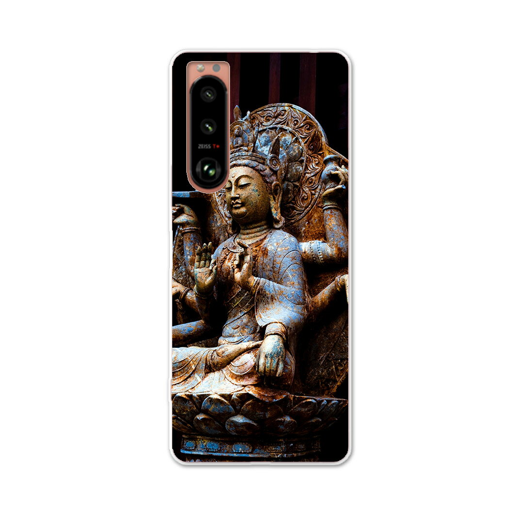 Xperia 5 III エクスペリア SO-53B SOG05 共通対応 専用ハードケース so53b igcase スマホカバー カバー ケース pc ハードケース 005093 写真・風景 仏像　写真　黒