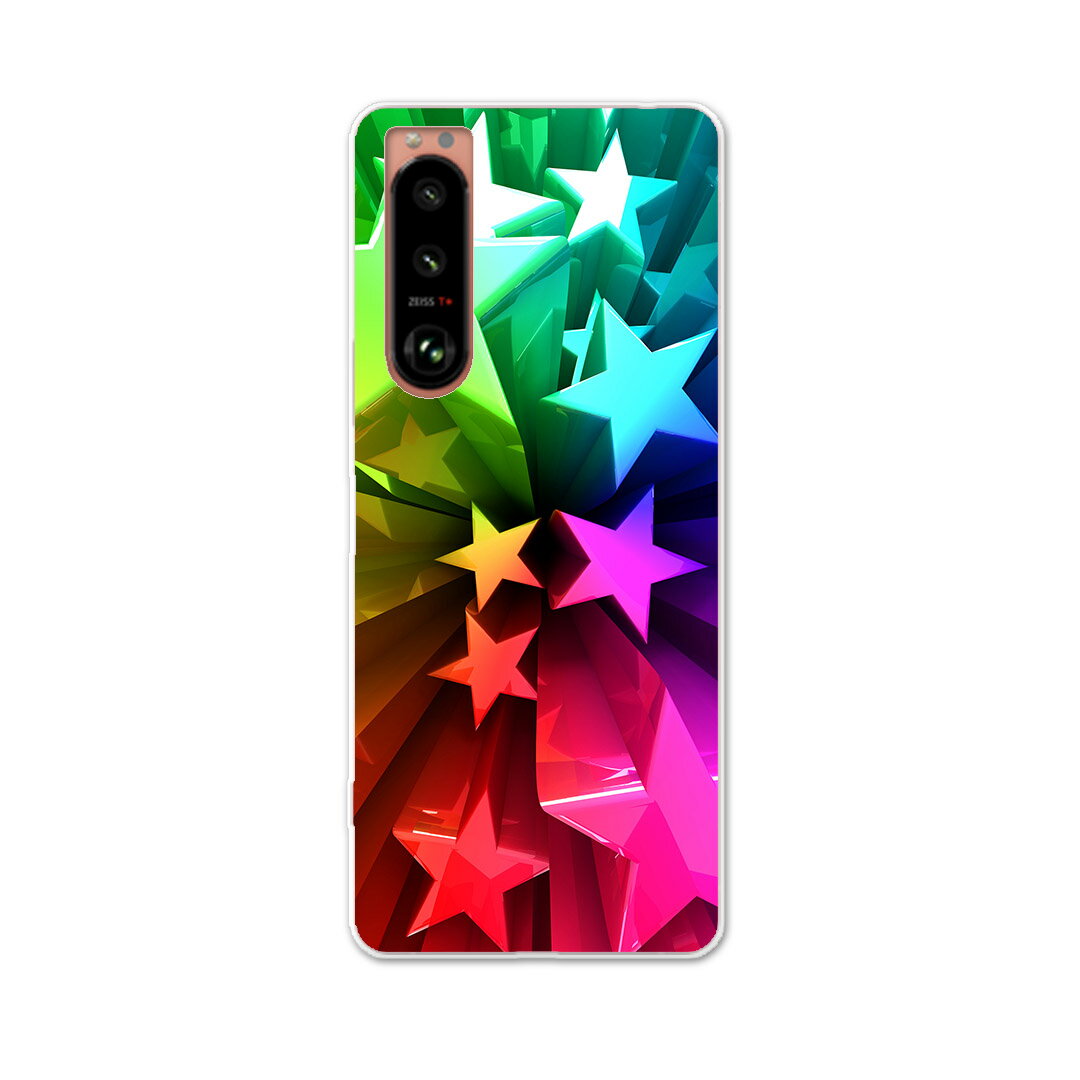 Mobile Phone Cases - Xperia 5 III エクスペリア SO-53B SOG05 共通対応 専用ハードケース so53b igcase スマホカバー カバー ケース pc ハードケース 006745 ラグジュアリー 星　スター　レインボー