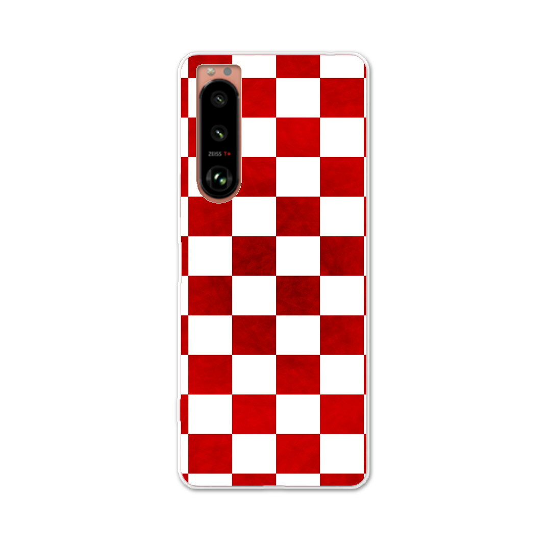 Xperia 5 III エクスペリア SO-53B SOG05 共通対応 専用ハードケース so53b igcase スマホカバー カバー ケース pc ハードケース 006991 チェック・ボーダー 市松模様　チェック　模様