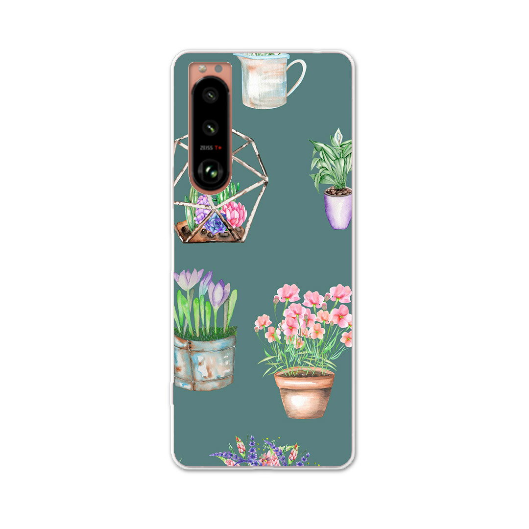 Xperia 5 III エクスペリア SO-53B SOG05 共通対応 専用ハードケース so53b igcase スマホカバー カバー ケース pc ハードケース 012188 花　緑　植物