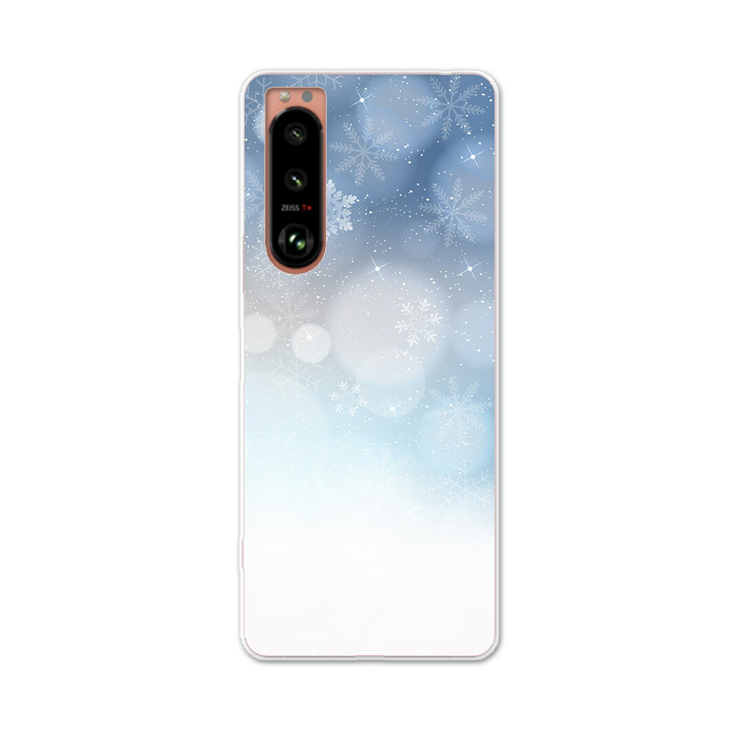Xperia 5 III エクスペリア SO-53B SOG05 共通対応 専用ハードケース so53b igcase スマホカバー カバー ケース pc ハードケース 012632 雪 結晶 冬