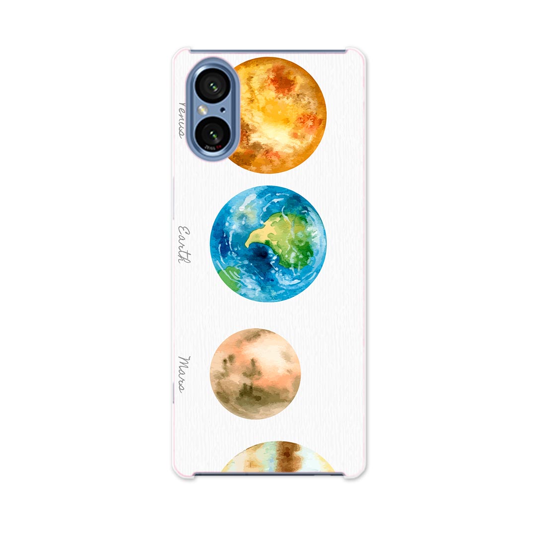 SONY Xperia 5 V 用 Xperia 5 V SO-53D SOG12 XQ-DE44 用 ハードケース 033434 solar system 太陽系