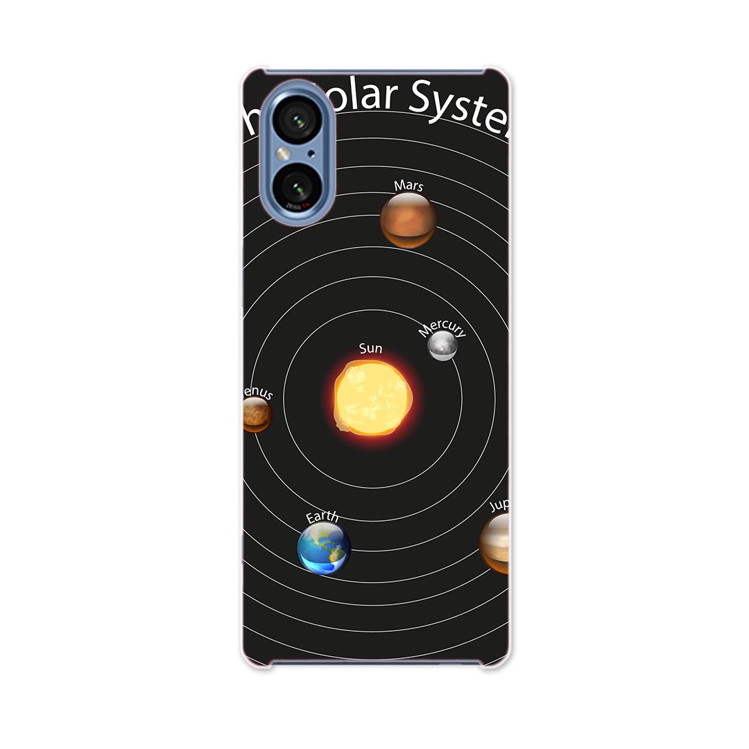 SONY Xperia 5 V 用 Xperia 5 V SO-53D SOG12 XQ-DE44 用 ハードケース 033439 solar system 太陽系