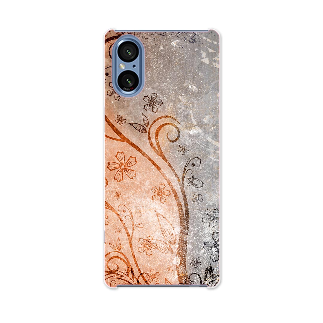 Rakuten - SONY Xperia 5 V 用 Xperia 5 V SO-53D SOG12 XQ-DE44 用 ハードケース 004944 花　シック　モダン