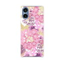 SONY Xperia 5 V 用 Xperia 5 V SO-53D SOG12 XQ-DE44 用 ハードケース 012612 花 花柄 ピンク(2)